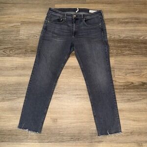 Rag‎ & Bone Dre Boyfriend Jeans Womens 31 Universe Gray Raw Hem Low Rise